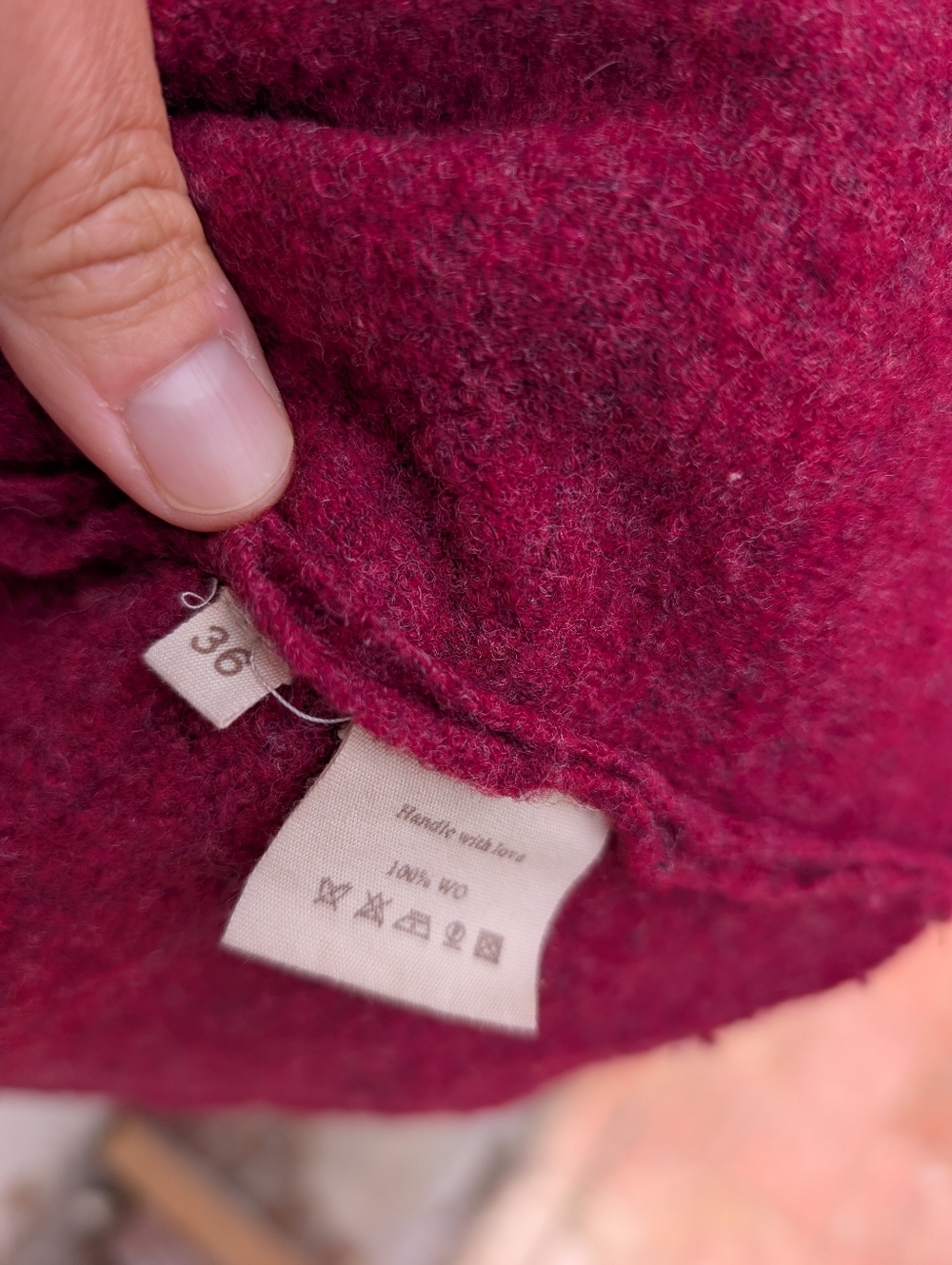 { Anthropologie } Casch By Gro Abrahamsson Boiled Wools Cardigan Sweater - Picture 5 of 8